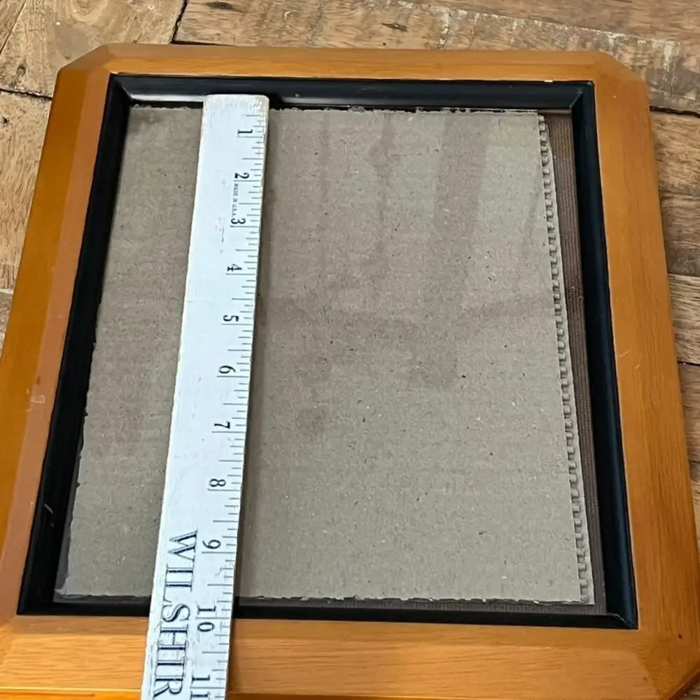Vtg Wooden Picture Frame Fits 8x10 Photos Light Wood and Black Trim MCM
